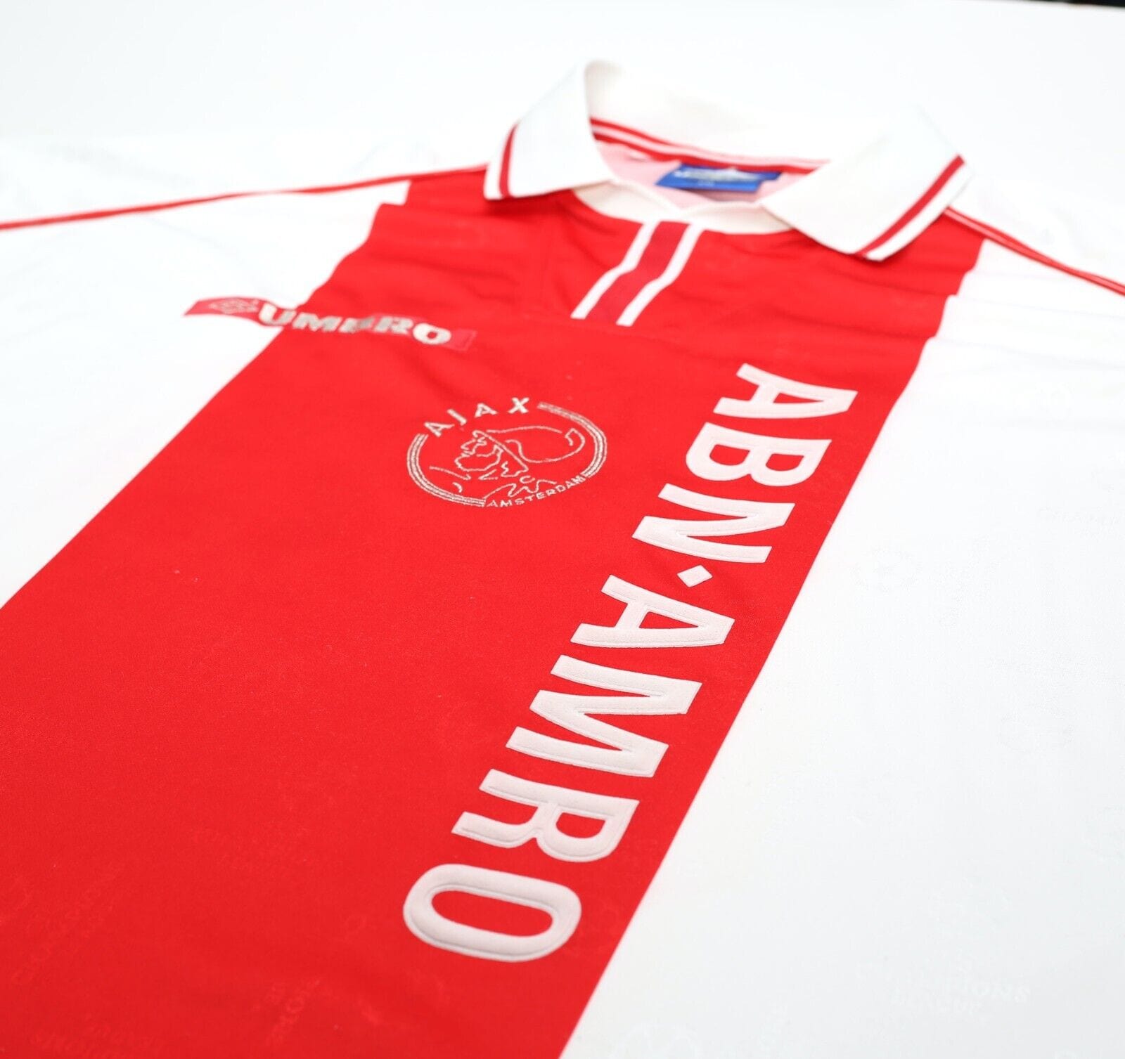 1998/99 LITMANEN #10 Ajax Vintage Umbro UCL Home Football Shirt (XXL) Finland