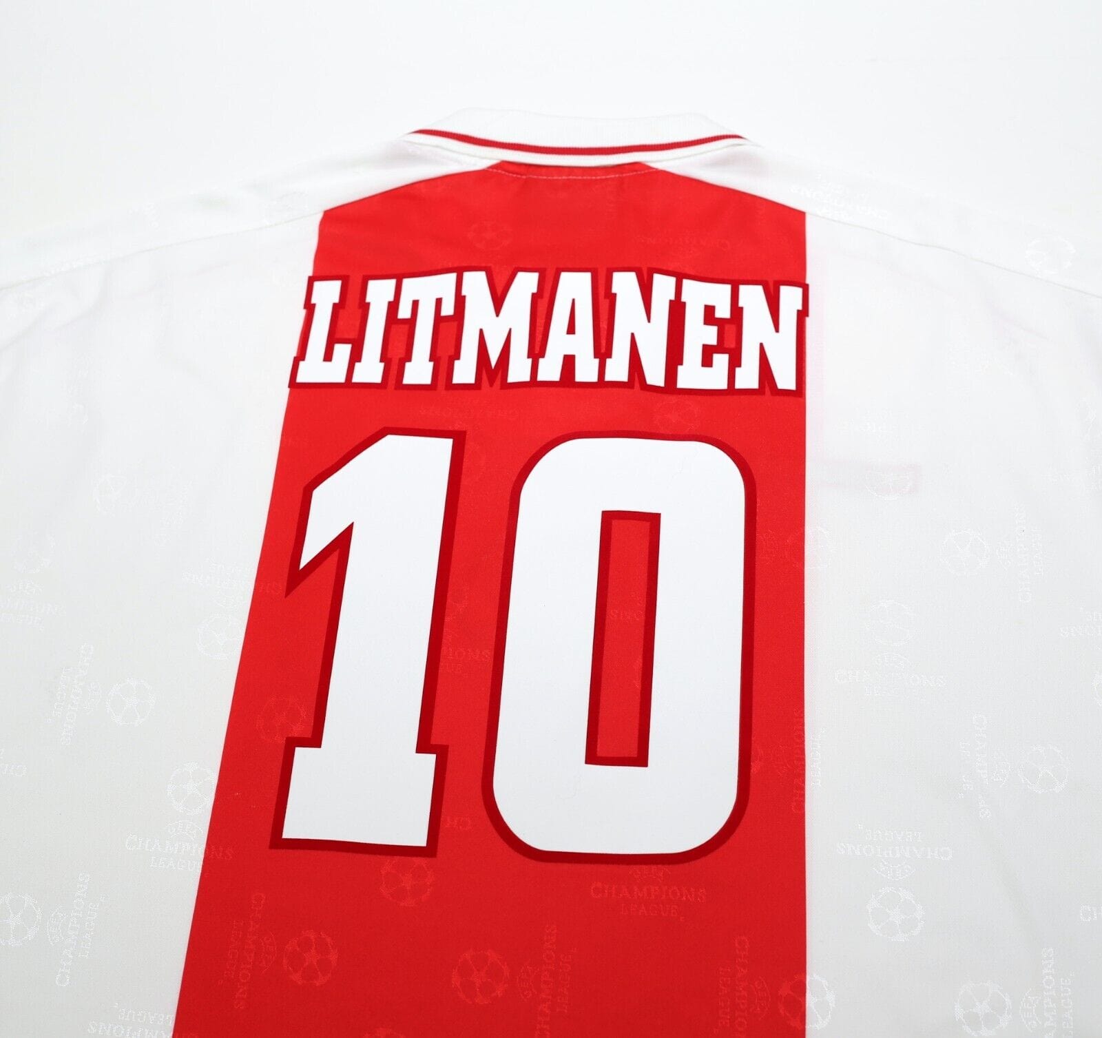 1998/99 LITMANEN #10 Ajax Vintage Umbro UCL Home Football Shirt (XXL) Finland