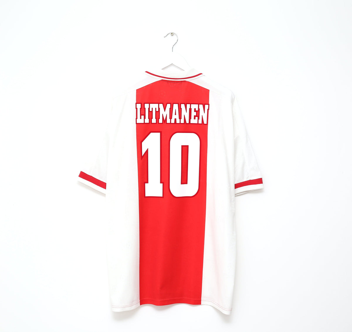 1998/99 LITMANEN #10 Ajax Vintage Umbro UCL Home Football Shirt (XXL) Finland