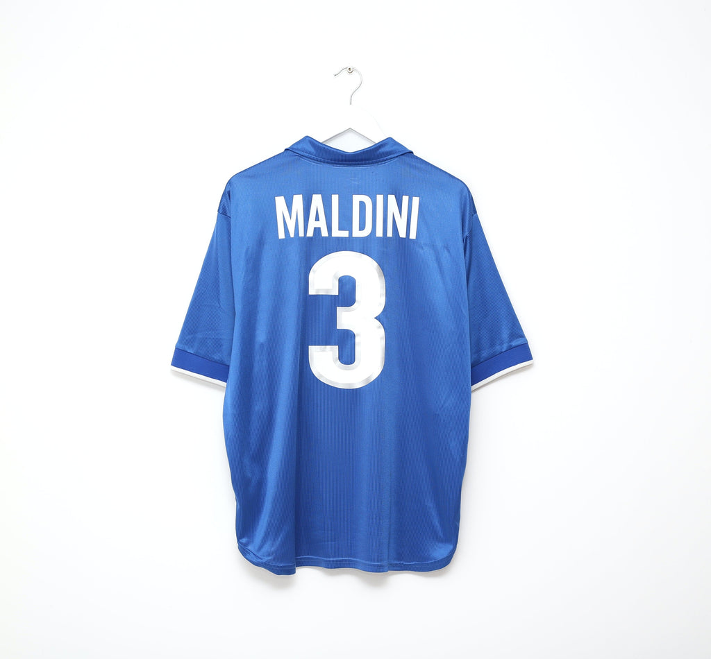1998/99 MALDINI #3 Italy Vintage Nike Home Football Shirt (XL) WC 98