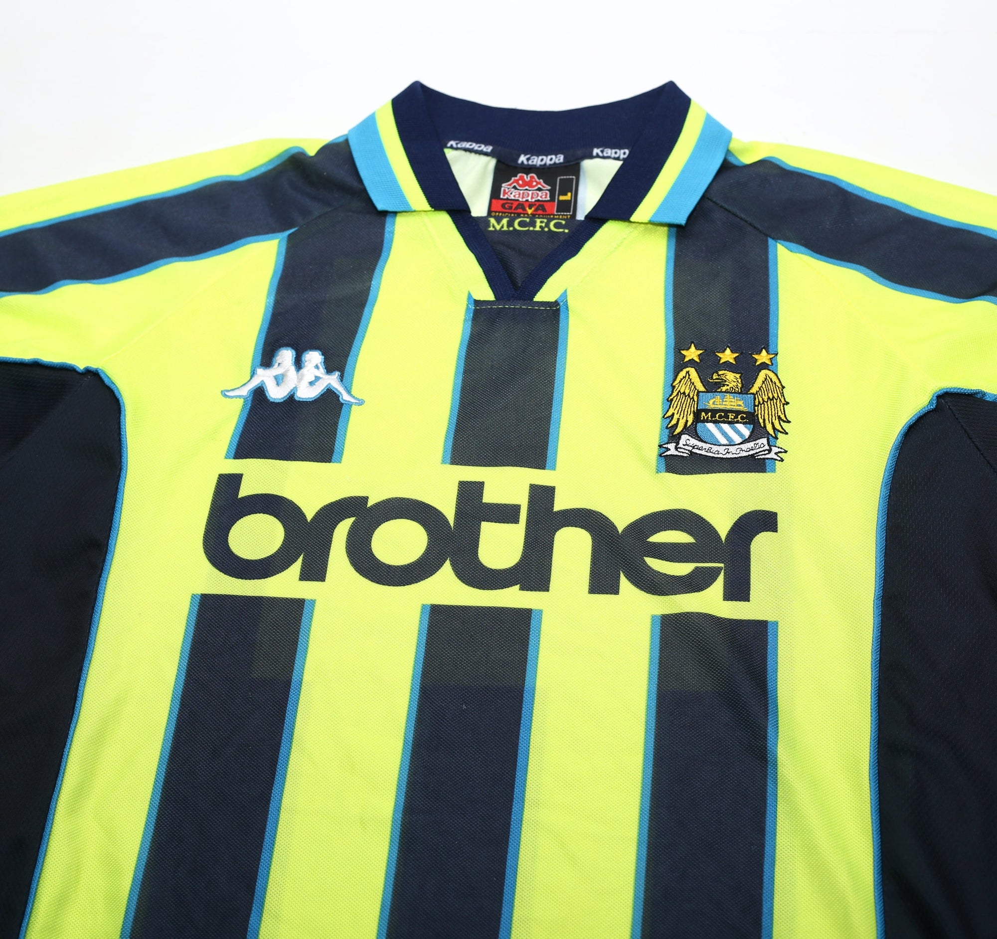 1998-99 Manchester City Kappa Away Football Shirt L | Excellent