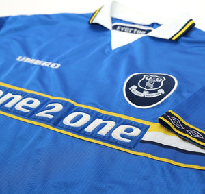 1998/99 MATERAZZI #15 Everton Vintage Umbro Home Football Shirt (L/XL)