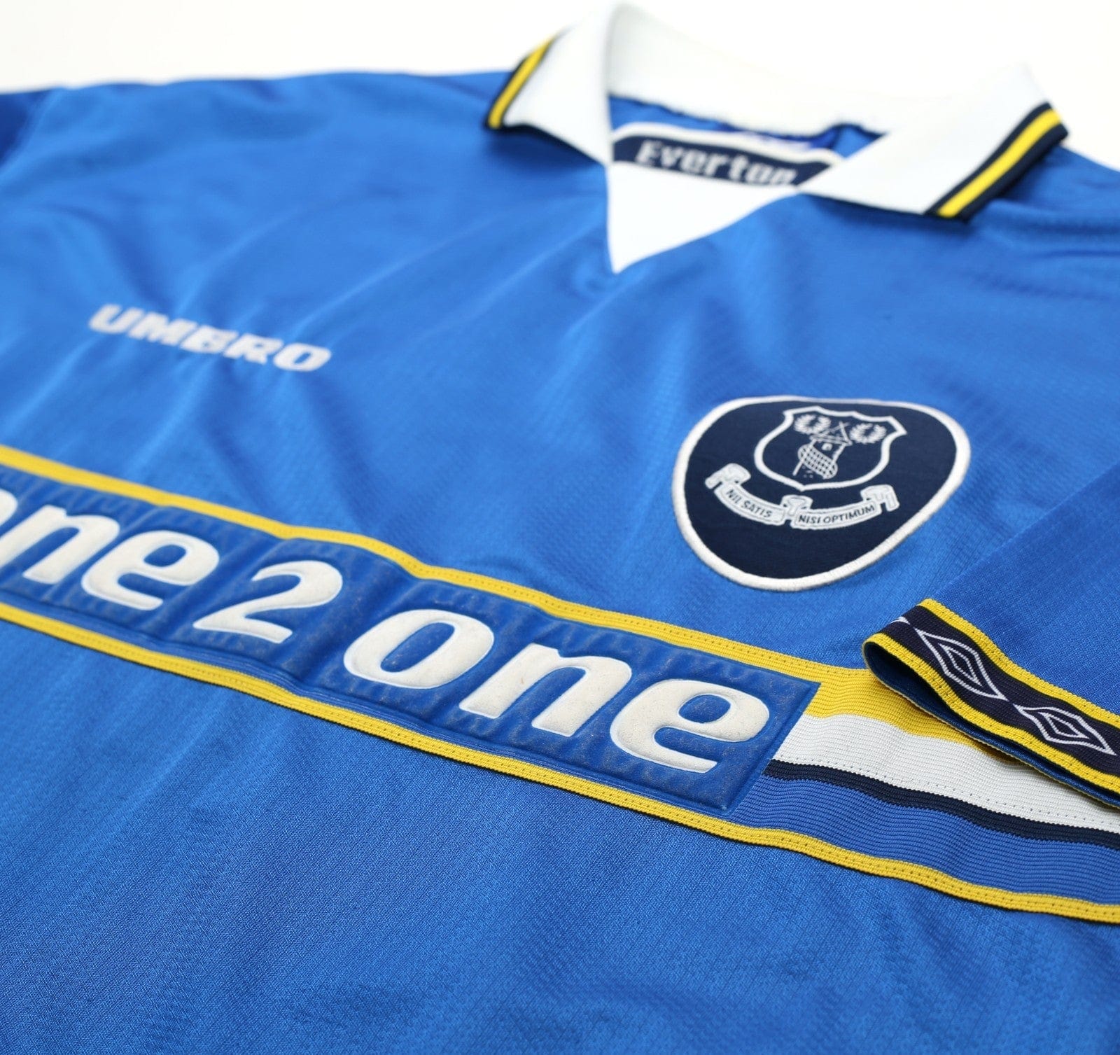 1998/99 MATERAZZI #15 Everton Vintage Umbro Home Football Shirt (L/XL)