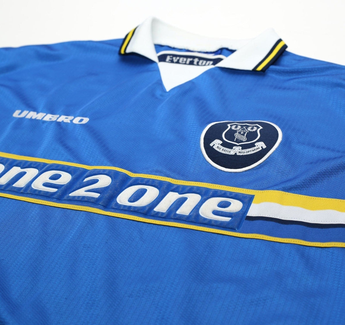 1998/99 MATERAZZI #15 Everton Vintage Umbro Home Football Shirt (L/XL)