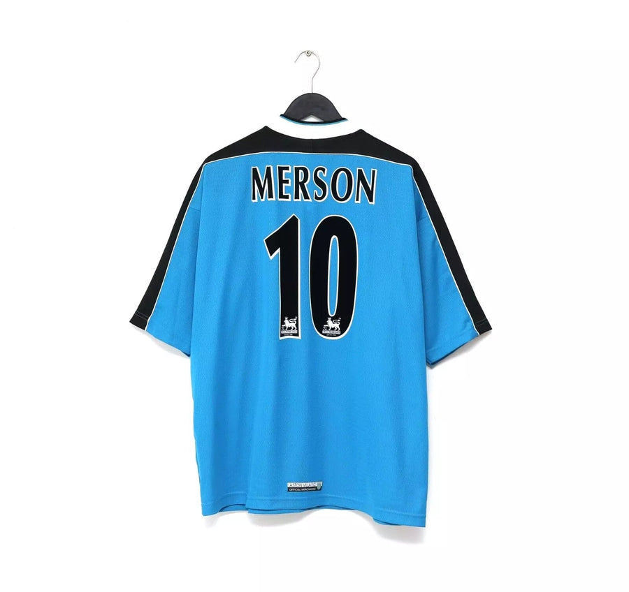 1998/99 MERSON #10 Aston Villa Vintage Reebok Away Football Shirt (XL)