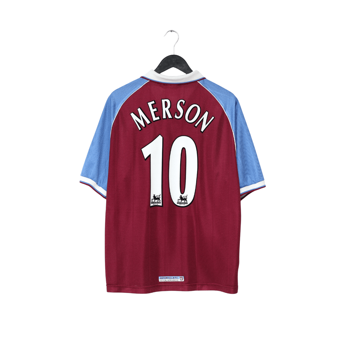 1998/99 MERSON #10 Aston Villa Vintage Reebok Home Football Shirt (L)
