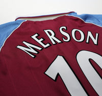 1998/99 MERSON #10 Aston Villa Vintage Reebok Home Football Shirt (L)