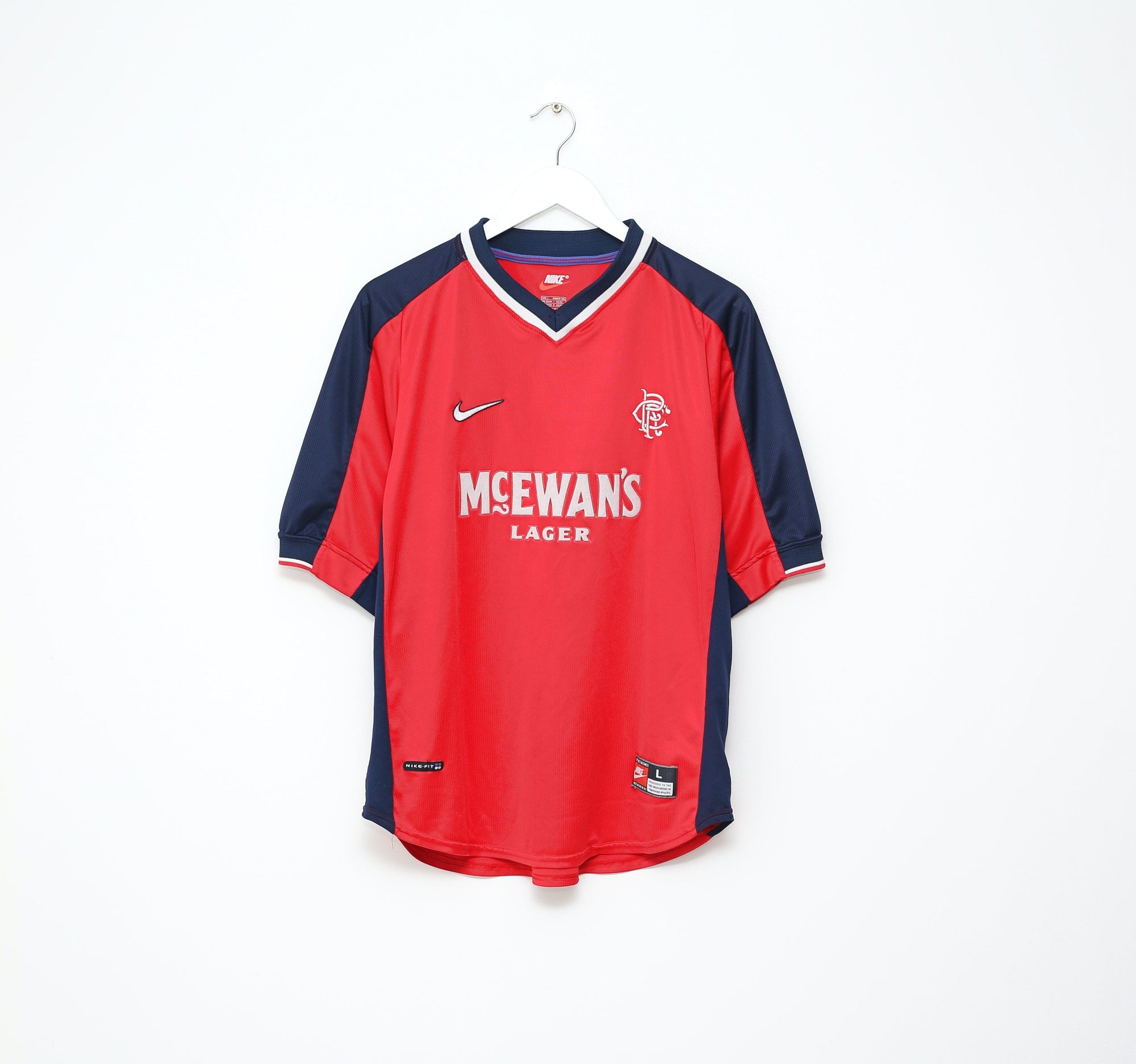 1998/99 RANGERS Vintage Nike Away Football Shirt Jersey (L)