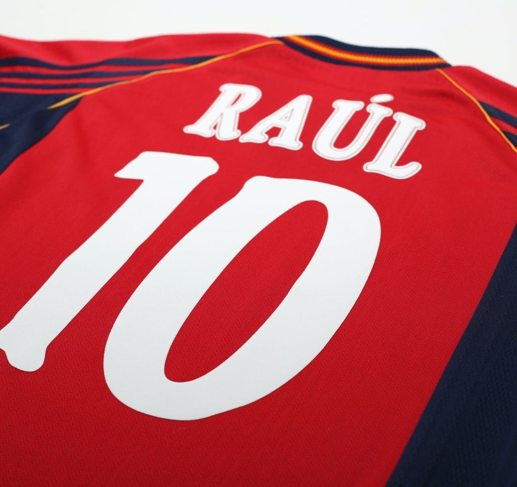 1998/99 RAUL #10 Spain Vintage adidas Home Football Shirt (M)