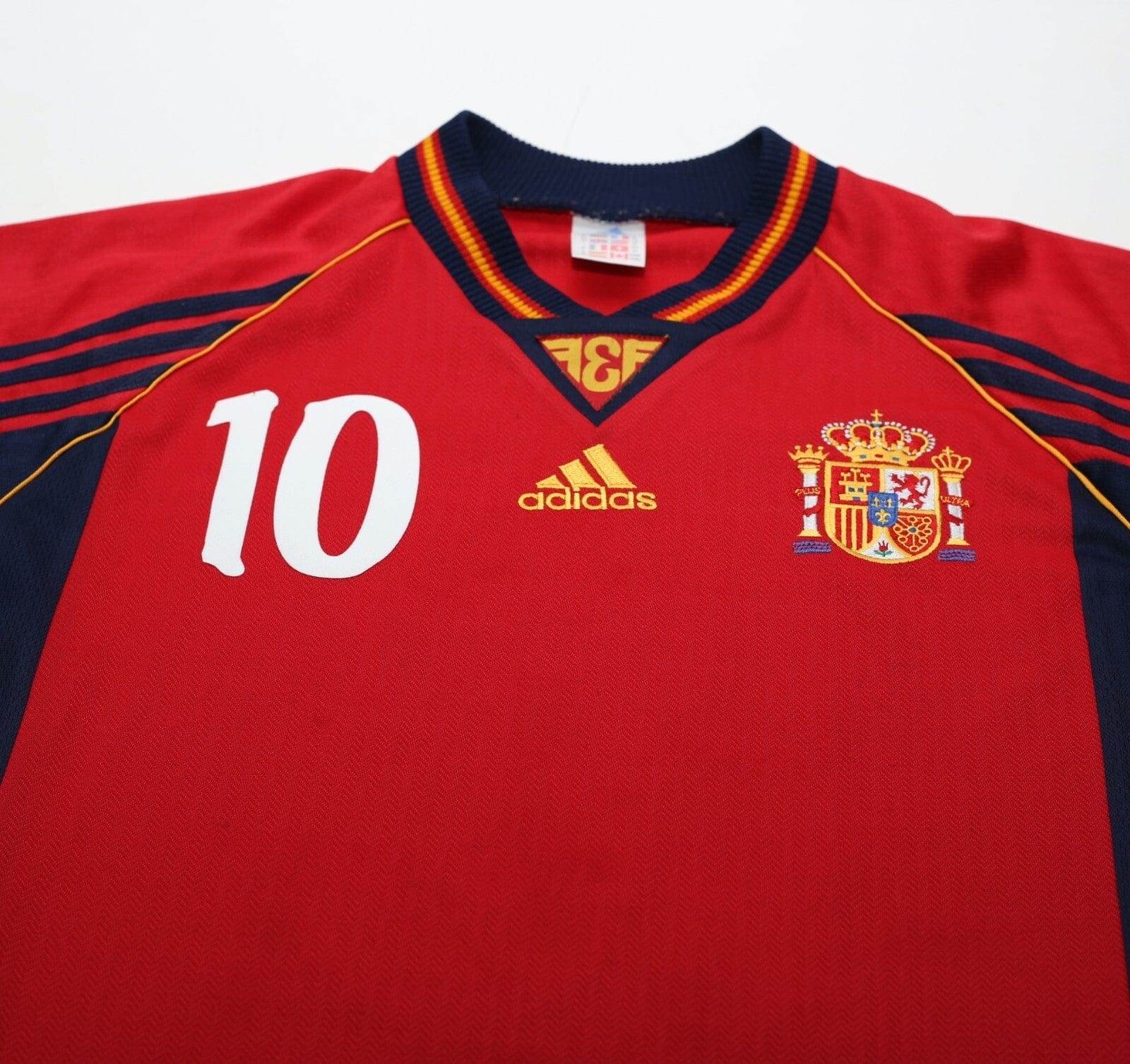 1998/99 RAUL #10 Spain Vintage adidas Home Football Shirt (M)