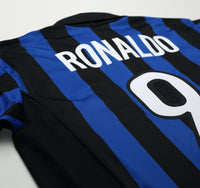 1998/99 RONALDO #9 Inter Milan Vintage Nike Home Football Shirt (XL)