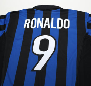 1998/99 RONALDO #9 Inter Milan Vintage Nike Home Football Shirt (XL)