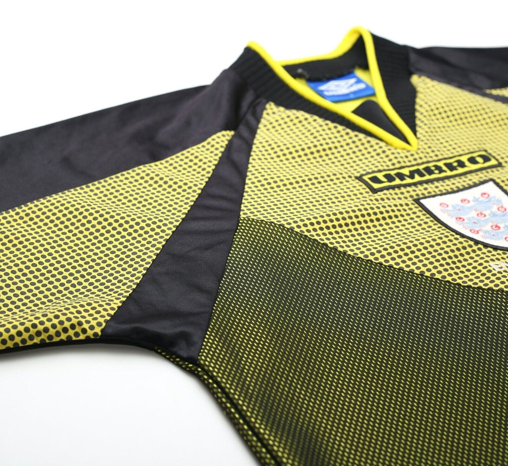 1998/99 SEAMAN #1 England Vintage Umbro GK Football Shirt (Y/S) World Cup 98