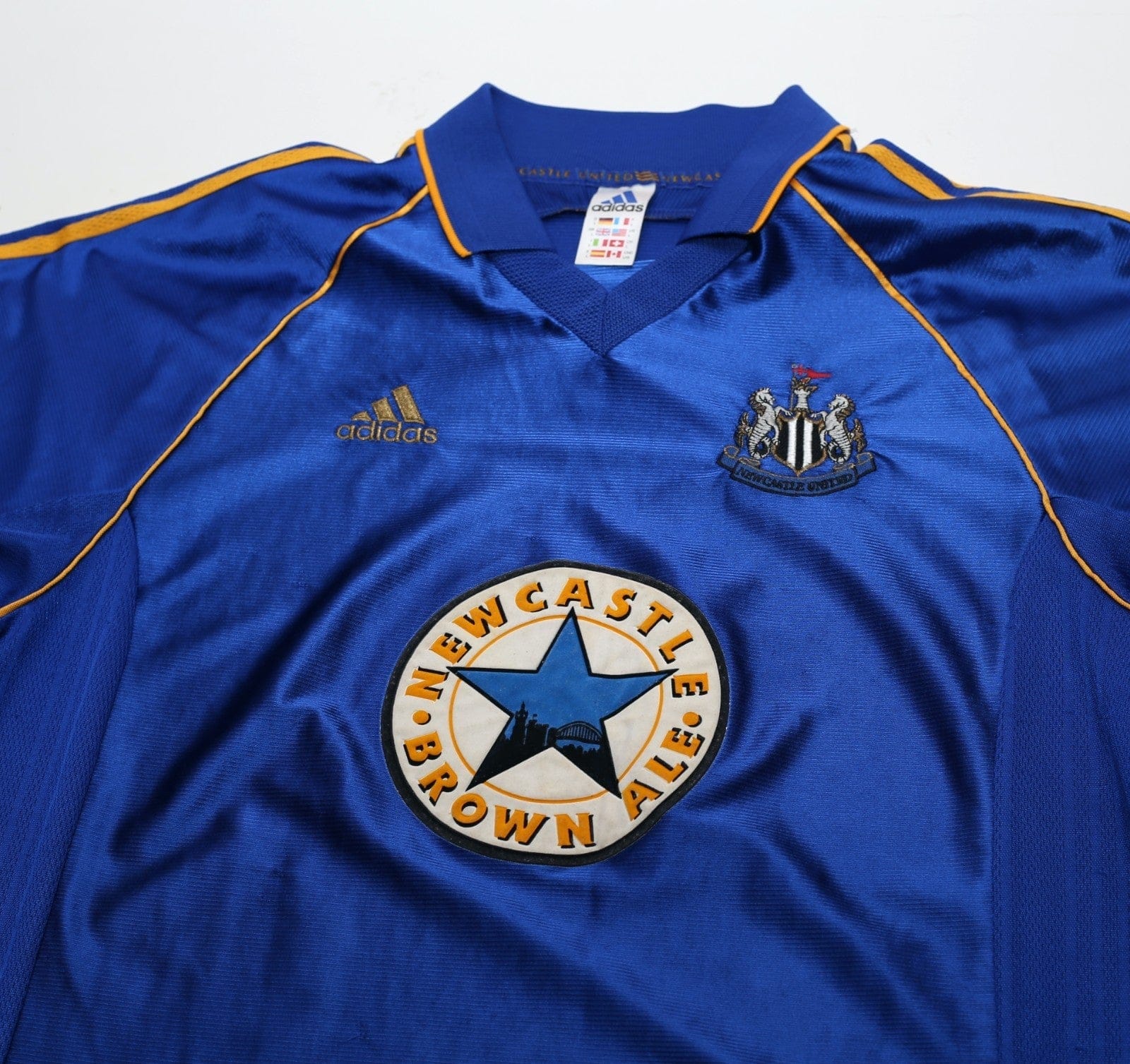 1998/99 SHEARER #9 Newcastle United Vintage adidas Away Football Shirt (L)