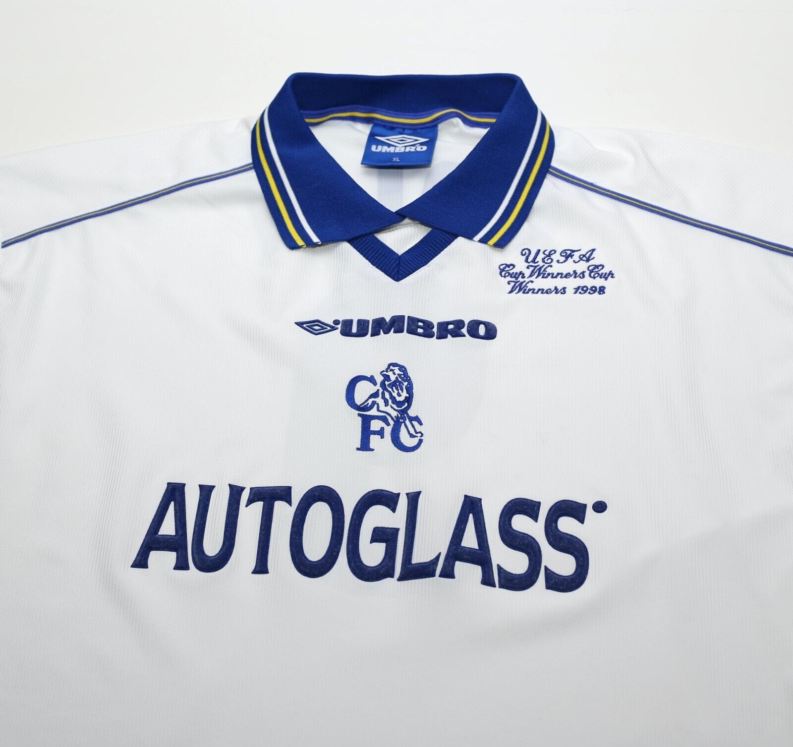 1998/99 VIALLI #9 Chelsea Vintage Umbro CUP WINNERS CUP 1998 Football Shirt (XL)