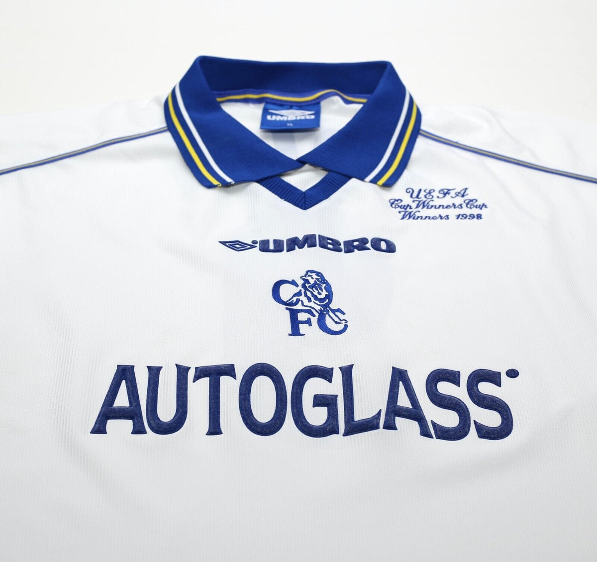 1998/99 VIALLI #9 Chelsea Vintage Umbro CUP WINNERS CUP 1998 Football Shirt (XL)