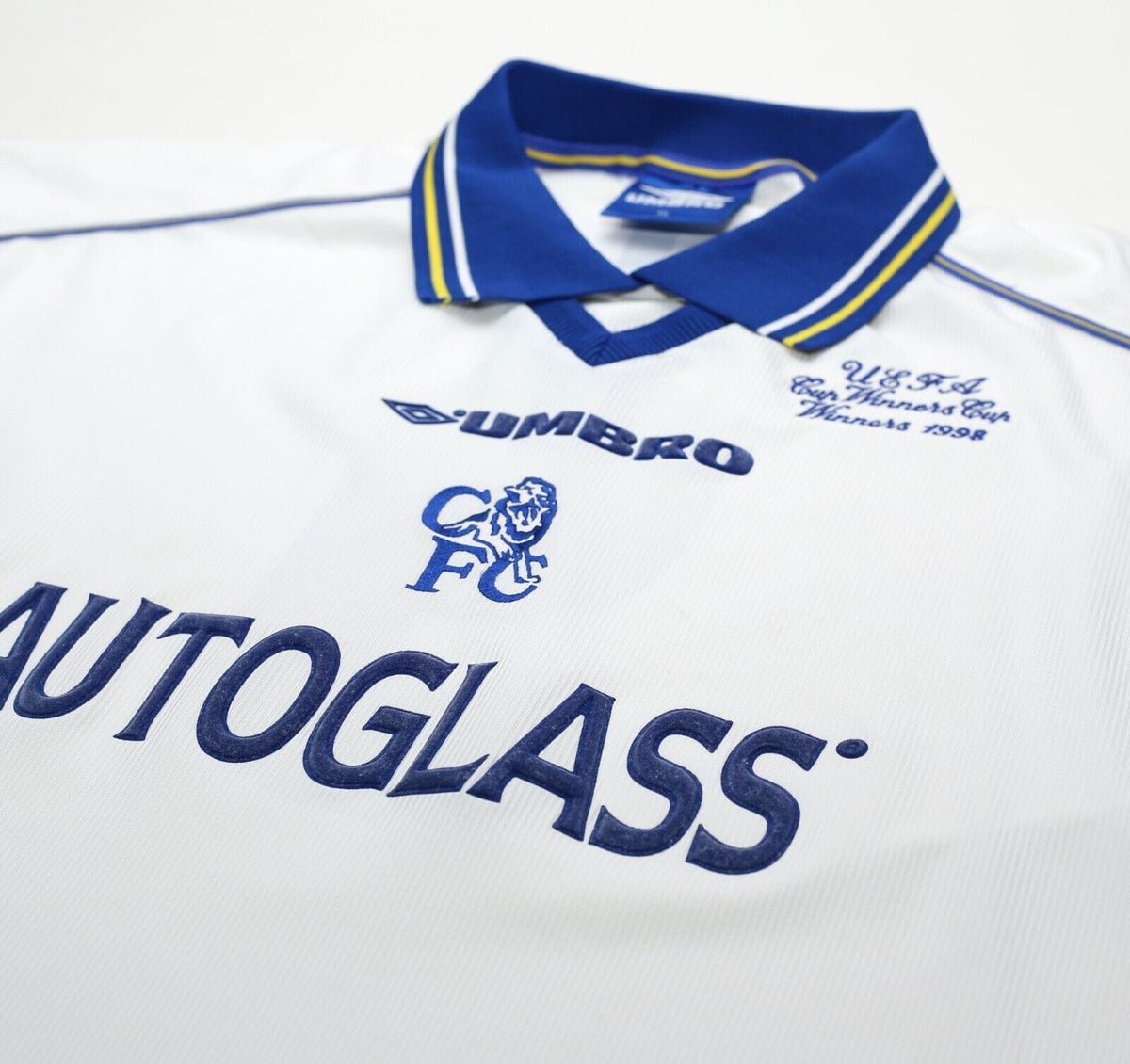 1998/99 VIALLI #9 Chelsea Vintage Umbro CUP WINNERS CUP 1998 Football Shirt (XL)