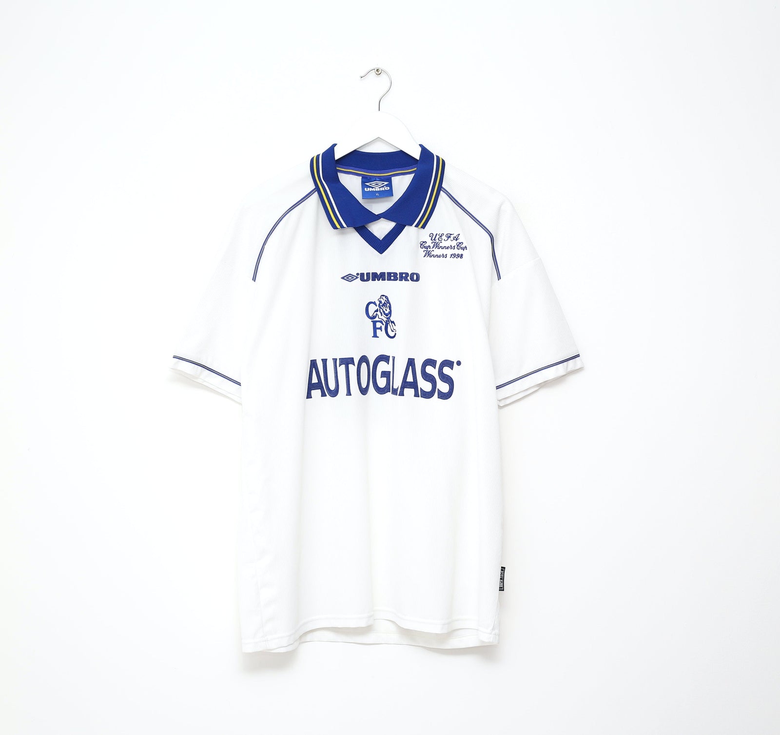 1998/99 VIALLI #9 Chelsea Vintage Umbro CUP WINNERS CUP 1998 Football Shirt (XL)
