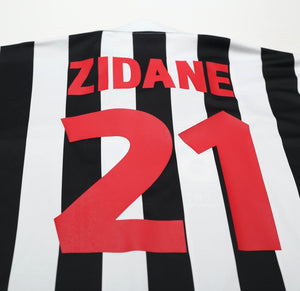 1998/99 ZIDANE #21 Juventus Vintage Kappa Home Football Shirt Jersey (XL)