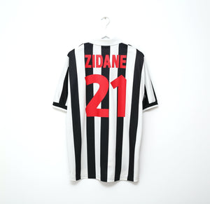 1998/99 ZIDANE #21 Juventus Vintage Kappa Home Football Shirt Jersey (XL)