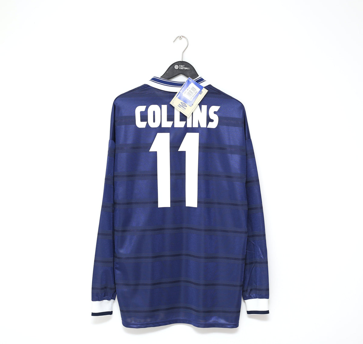 1998 COLLINS #11 Scotland World Cup 98 Vintage Umbro Home Football Shirt (XL)