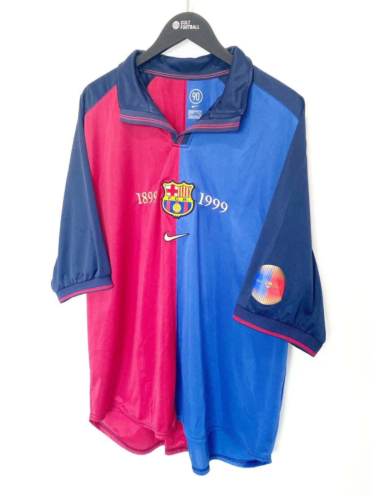 1999/00 BARCELONA Vintage Nike Centenary Home Football Shirt (XXL) RIVALDO FIGO