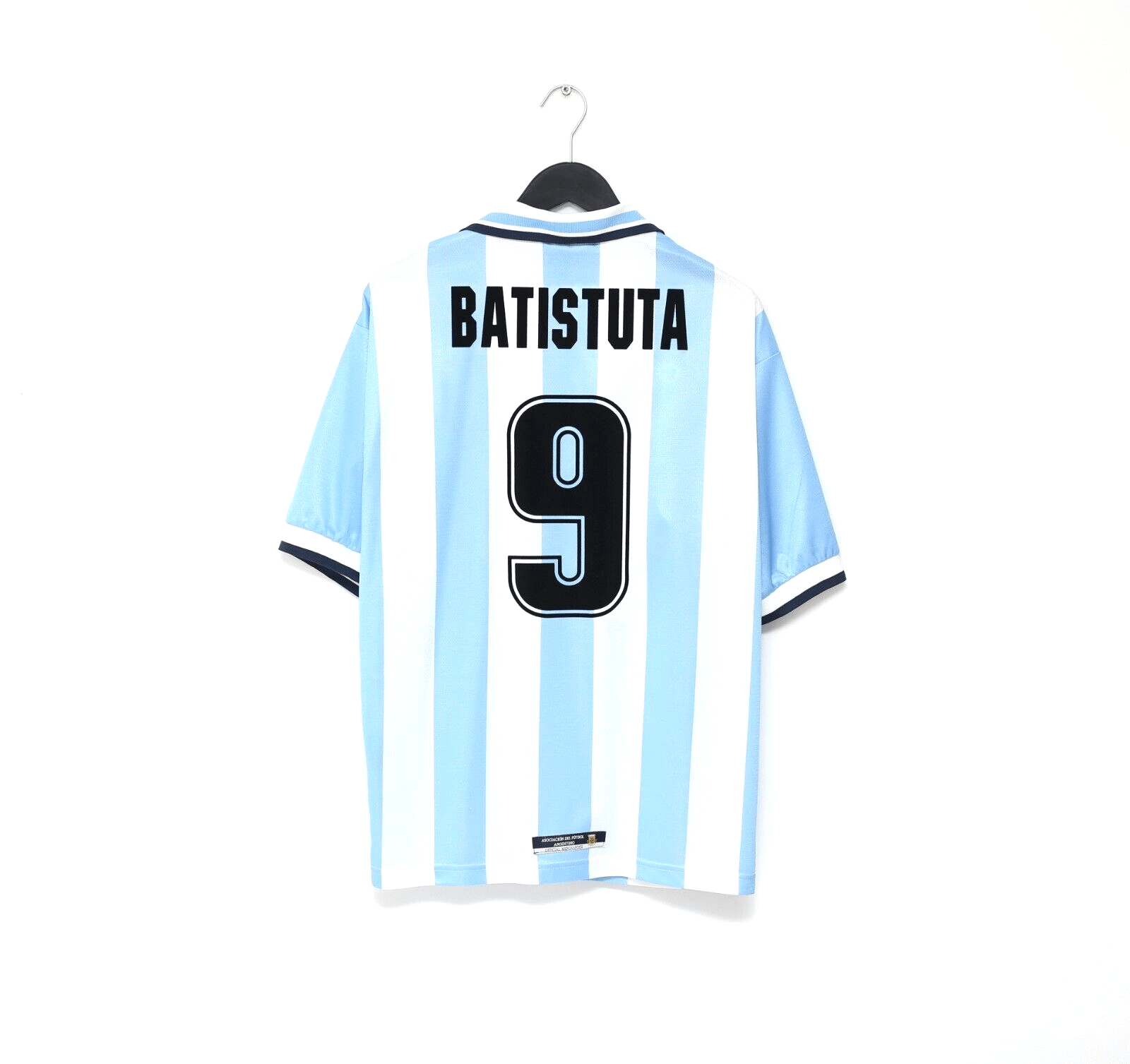 1999/00 BATISTUTA #9 Argentina Vintage Reebok Home Football Shirt (M)