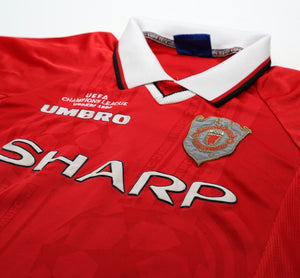 1999/00 BECKHAM #7 Manchester United Vintage Umbro CL Winners Football Shirt M/L