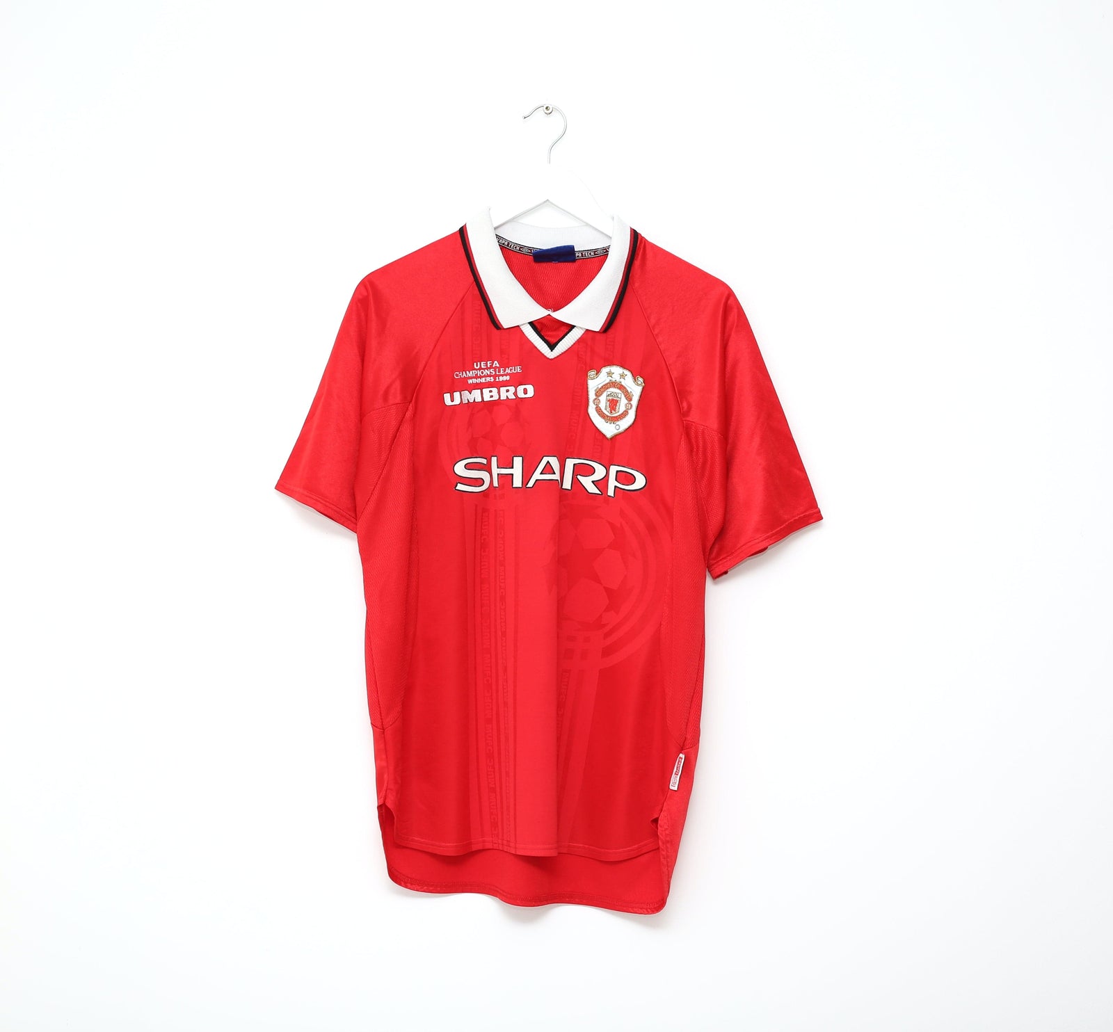 1999/00 BECKHAM #7 Manchester United Vintage Umbro CL Winners Football Shirt M/L