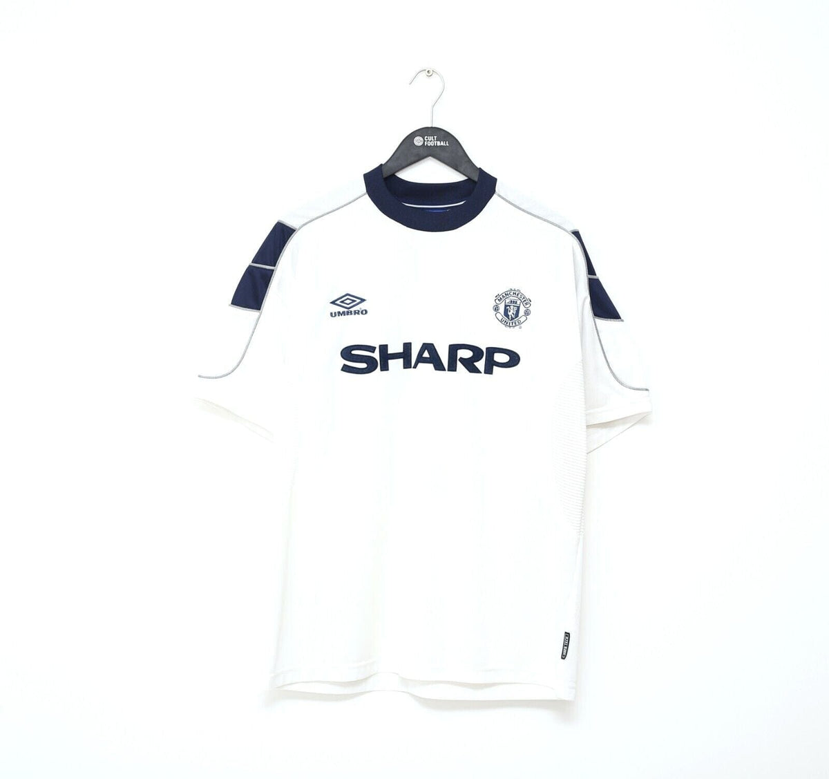 1999/00 BECKHAM #7 Manchester United Vintage Umbro Third UCL Football Shirt (L)