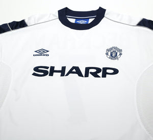 1999/00 BECKHAM #7 Manchester United Vintage Umbro Third UCL Football Shirt (L)