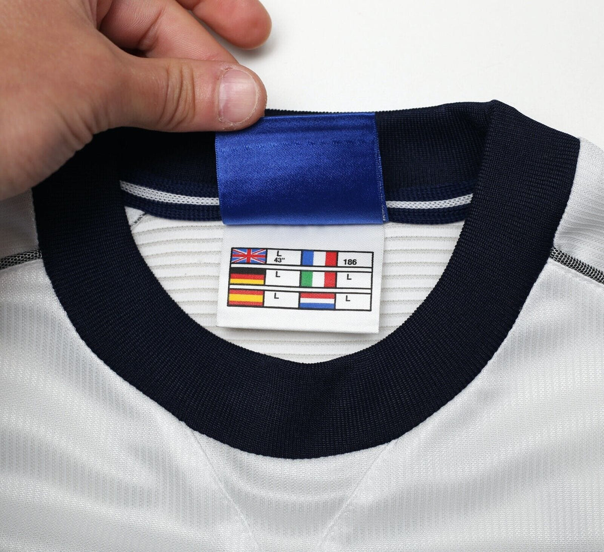 1999/00 BECKHAM #7 Manchester United Vintage Umbro Third UCL Football Shirt (L)