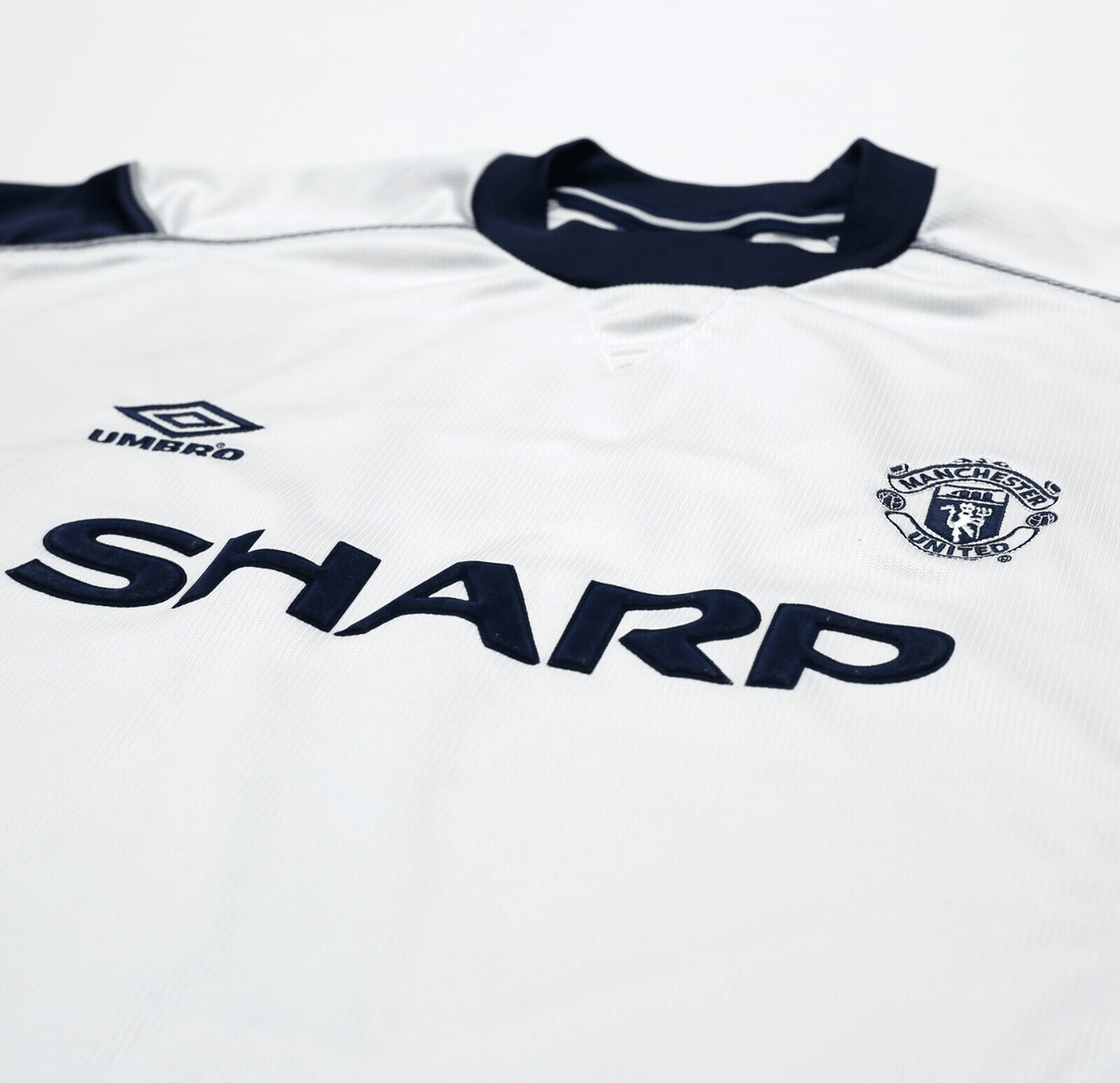 1999/00 BECKHAM #7 Manchester United Vintage Umbro UCL Football Shirt (L)