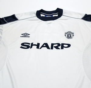 1999/00 BECKHAM #7 Manchester United Vintage Umbro UCL Football Shirt (L)