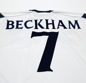 1999/00 BECKHAM #7 Manchester United Vintage Umbro UCL Football Shirt (L)