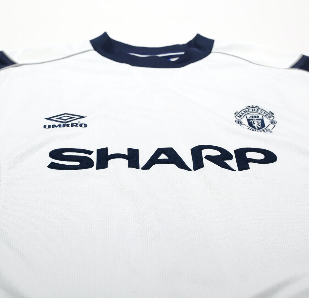 1999/00 BECKHAM #7 Manchester United Vintage Umbro UCL Football Shirt (M)