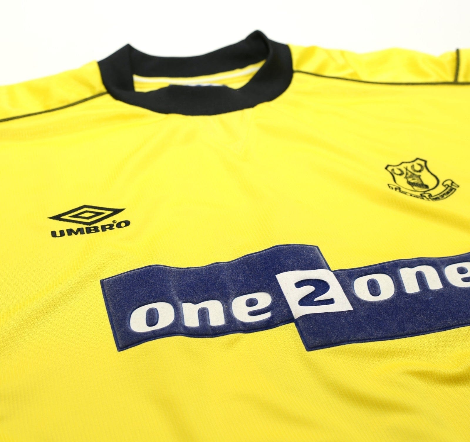 1999/00 CAMPBELL #9 Everton Vintage Umbro Away Football Shirt (XL)
