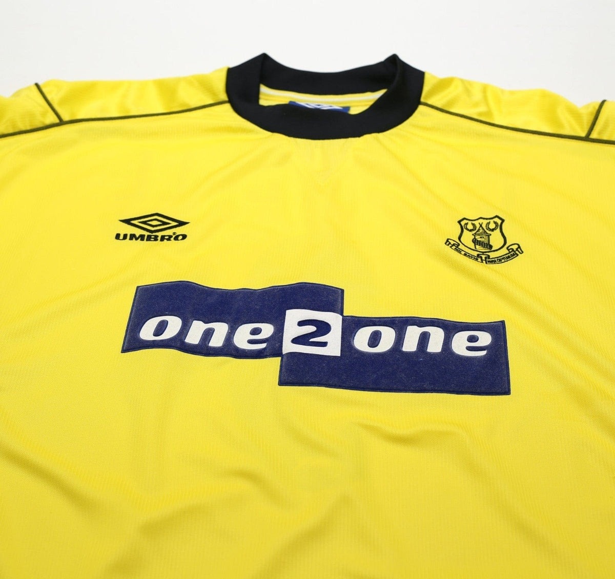 1999/00 CAMPBELL #9 Everton Vintage Umbro Away Football Shirt (XL)
