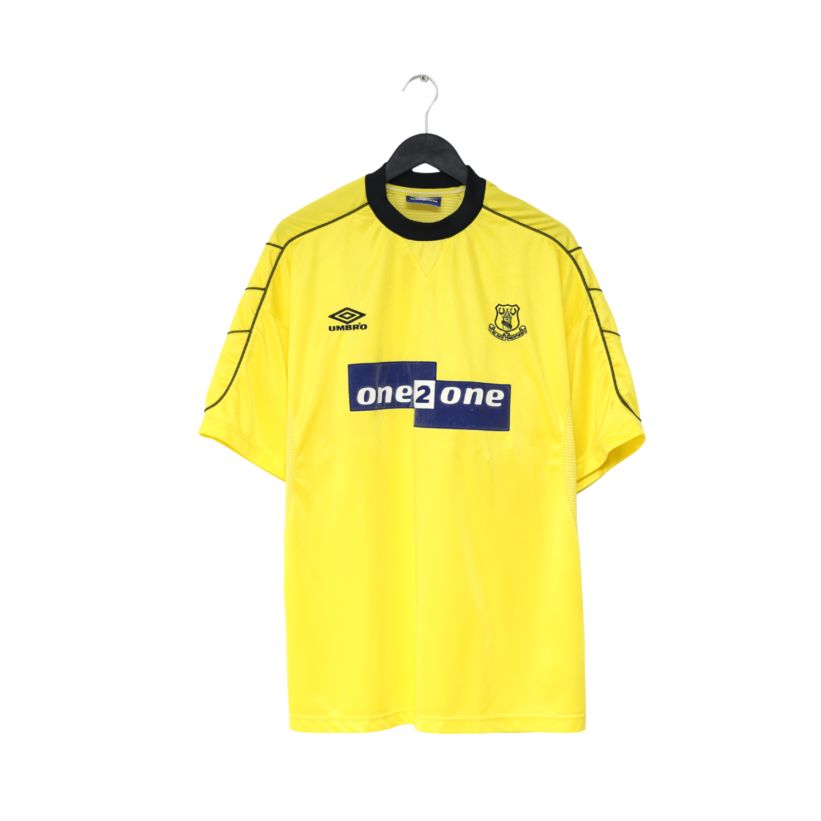 1999/00 CAMPBELL #9 Everton Vintage Umbro Away Football Shirt (XL)