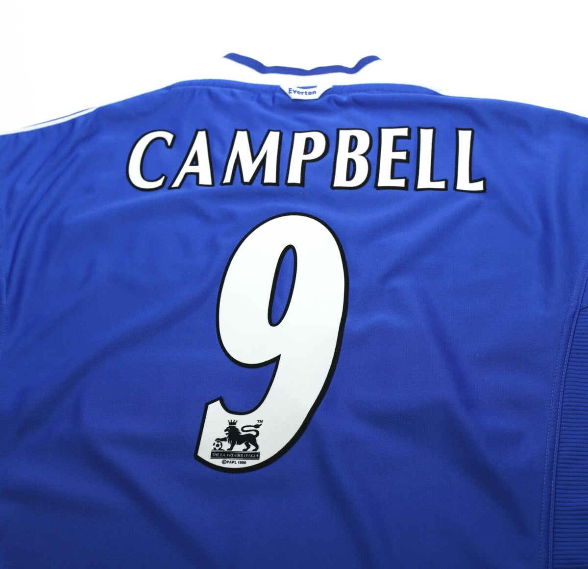 1999/00 CAMPBELL #9 Everton Vintage Umbro Football Shirt Jersey (XL)