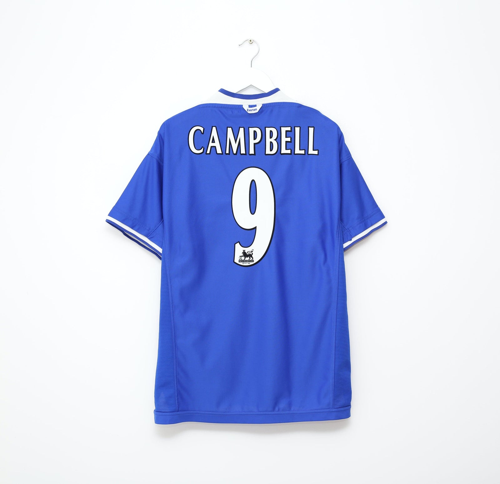 1999/00 CAMPBELL #9 Everton Vintage Umbro Football Shirt Jersey (XL)