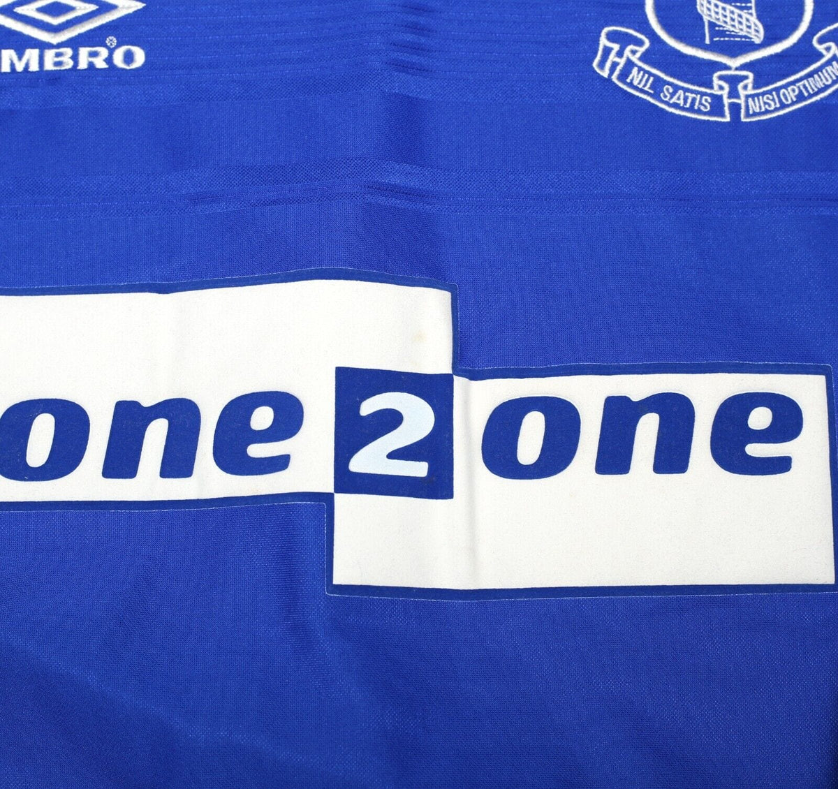 1999/00 CAMPBELL #9 Everton Vintage Umbro Home Football Shirt (M)