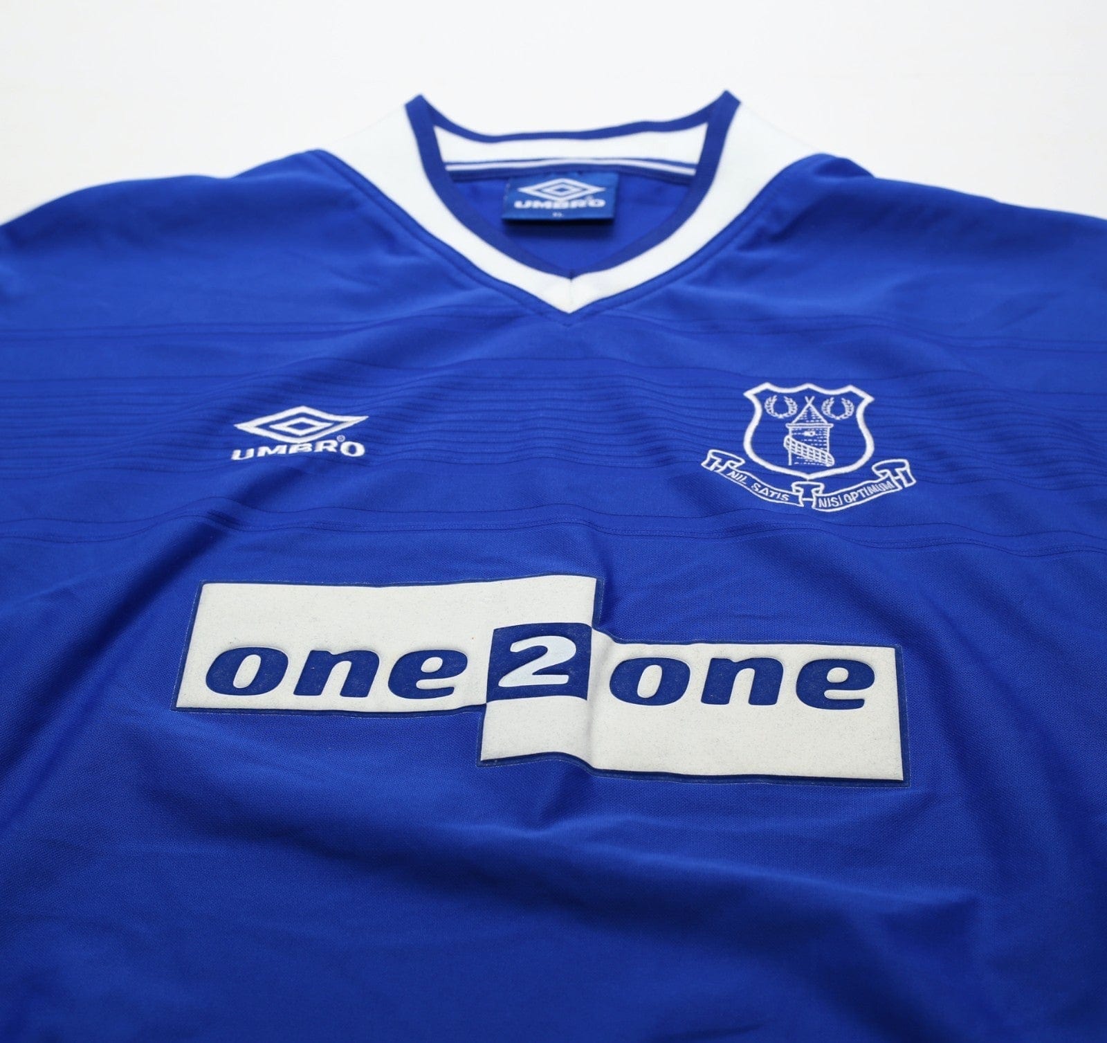 1999/00 CAMPBELL #9 Everton Vintage Umbro Home Football Shirt (XL)