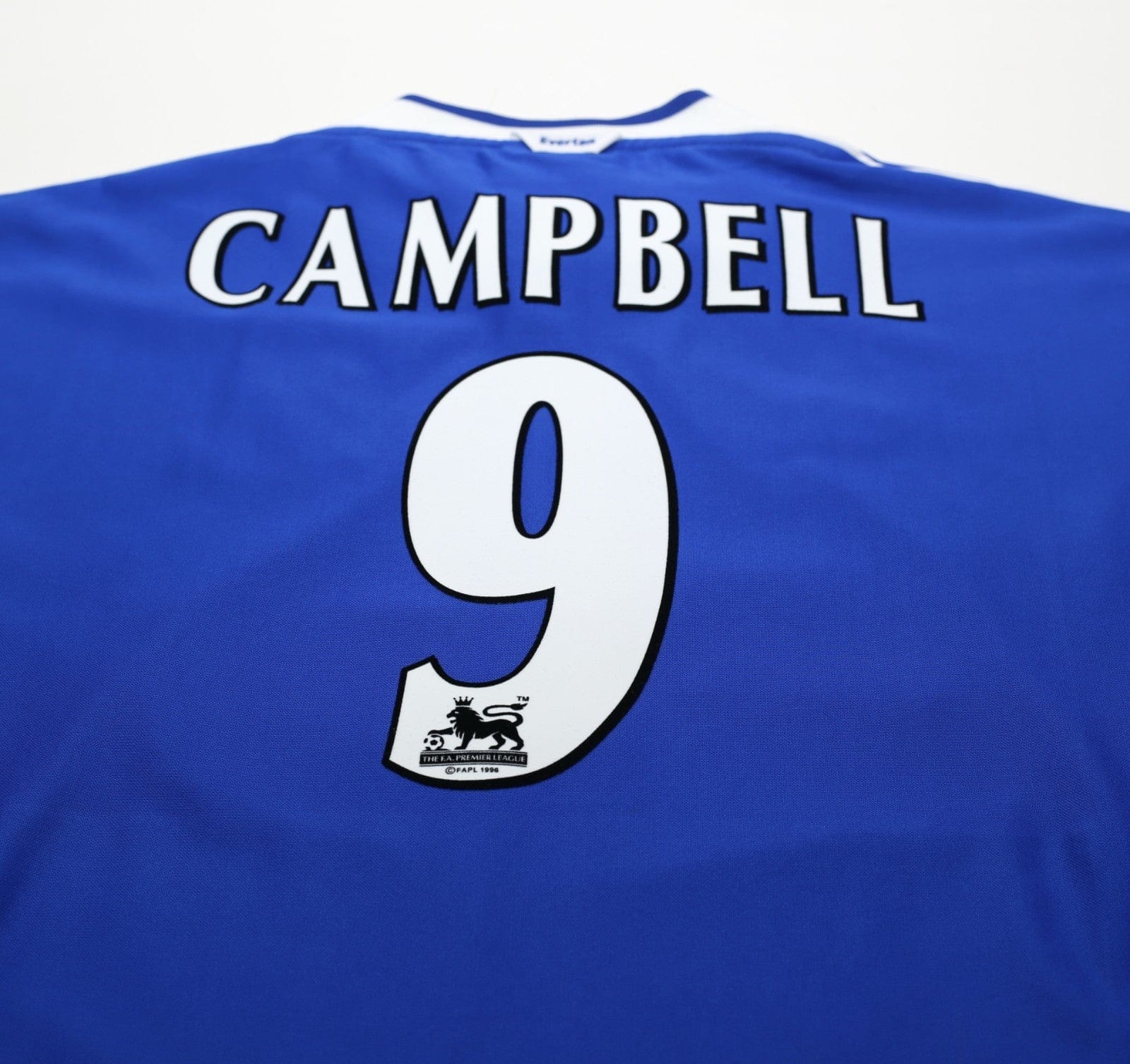 1999/00 CAMPBELL #9 Everton Vintage Umbro Home Football Shirt (XL) BNWT