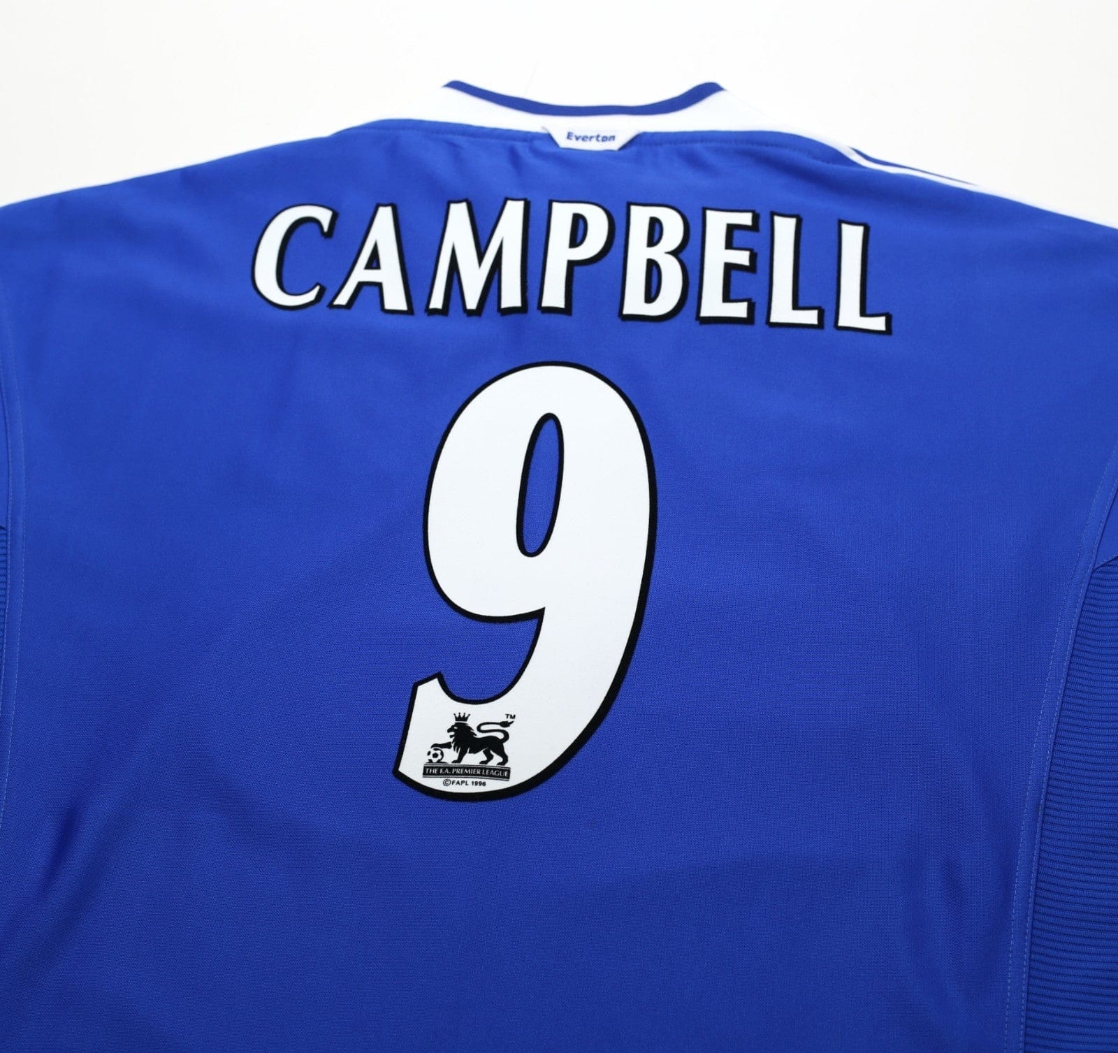 1999/00 CAMPBELL #9 Everton Vintage Umbro Home Football Shirt (XL) BNWT