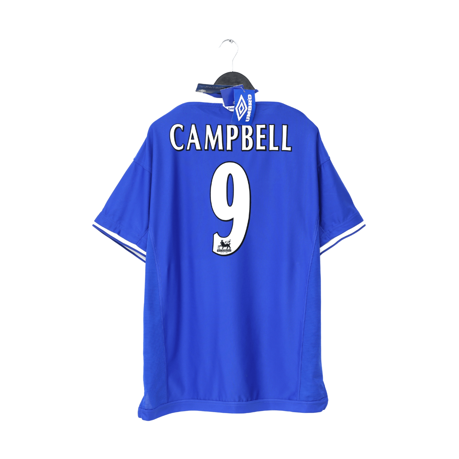 1999/00 CAMPBELL #9 Everton Vintage Umbro Home Football Shirt (XL) BNWT