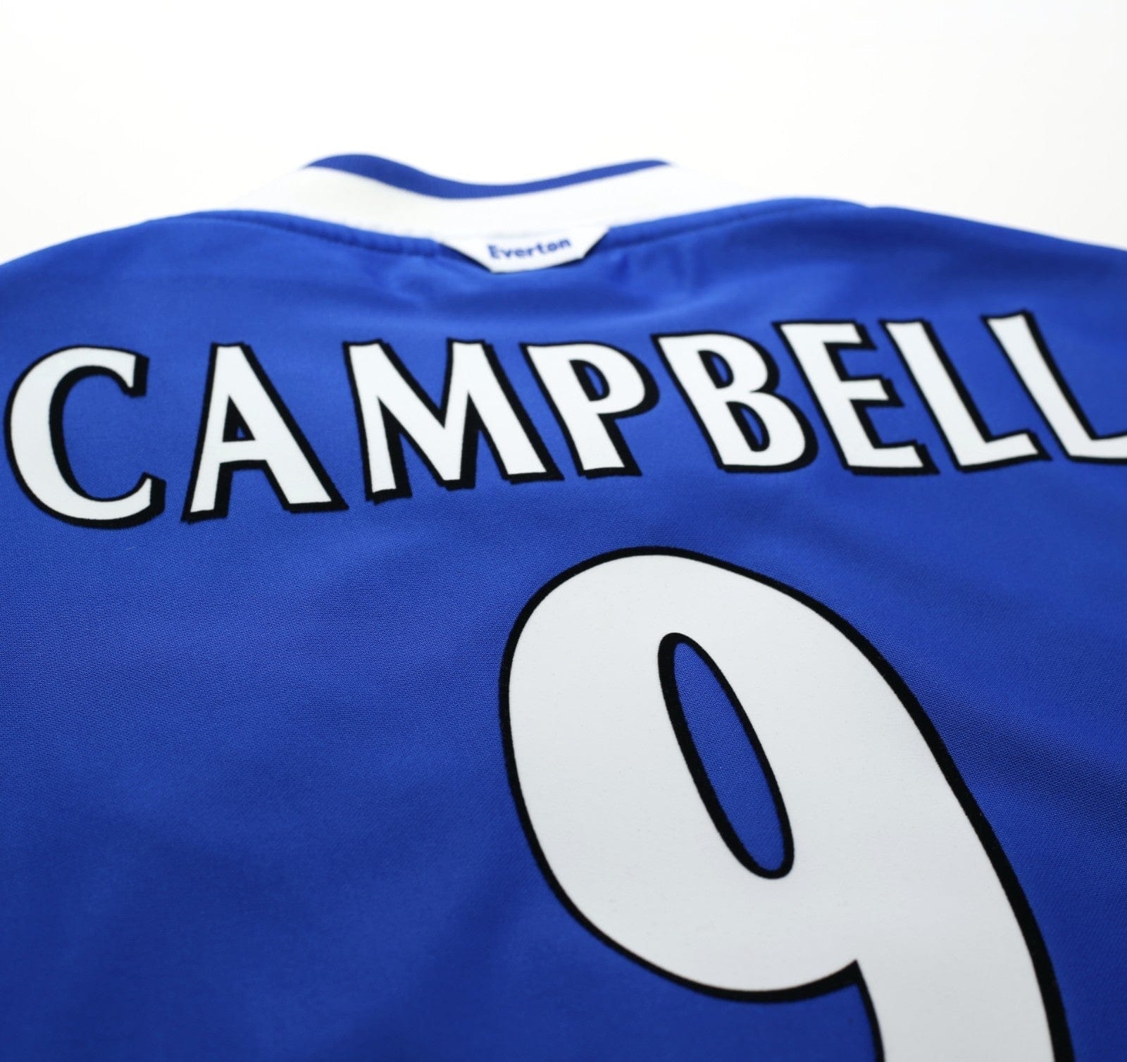 1999/00 CAMPBELL #9 Everton Vintage Umbro Home Football Shirt (XXL)
