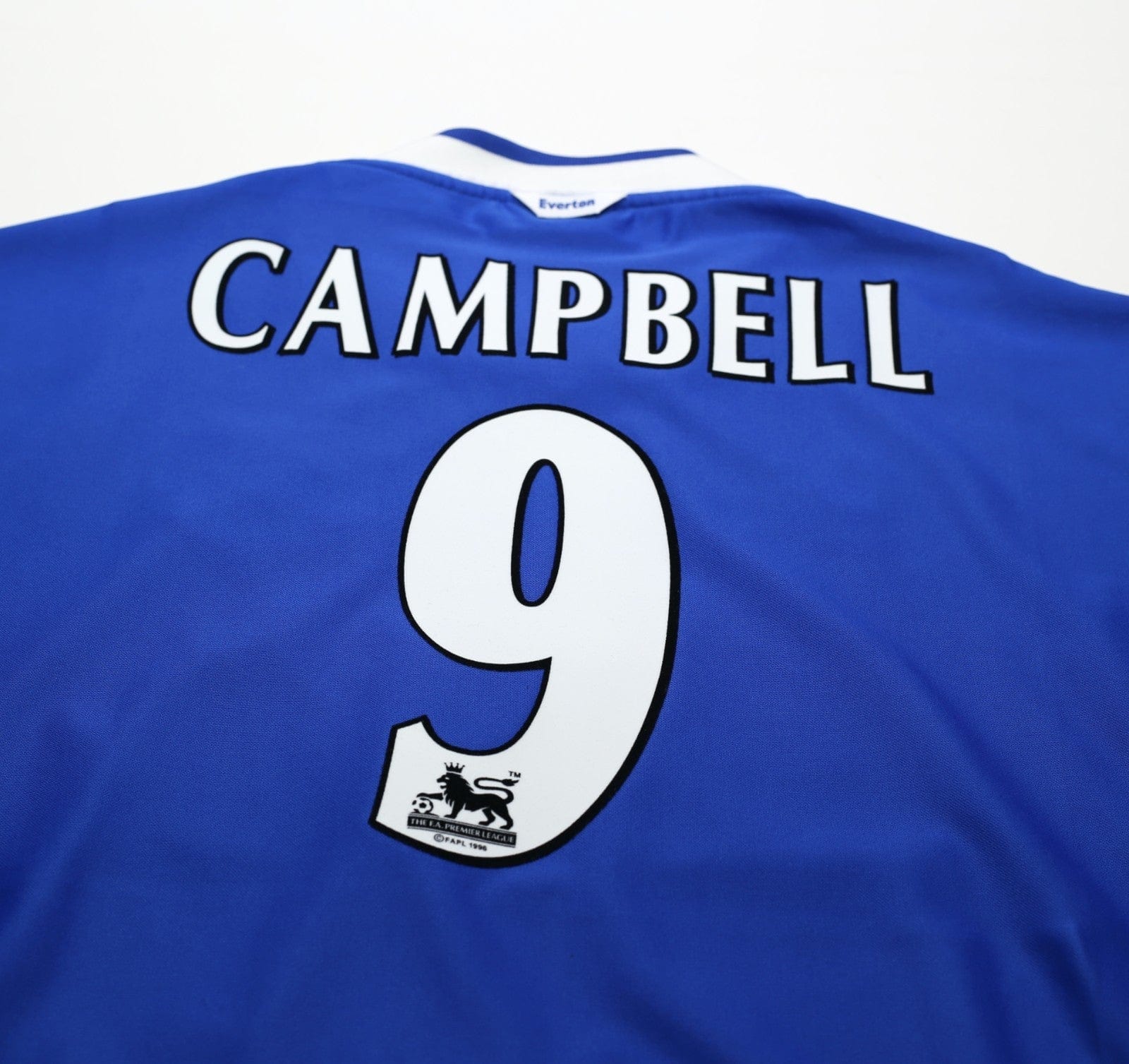 1999/00 CAMPBELL #9 Everton Vintage Umbro Home Football Shirt (XXL)