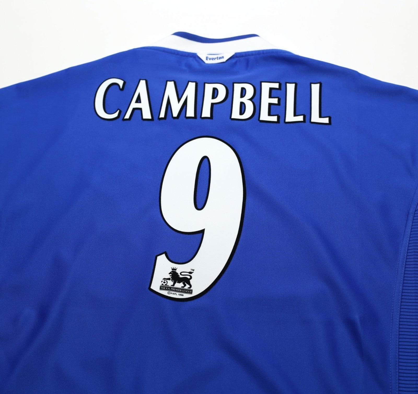 1999/00 CAMPBELL #9 Everton Vintage Umbro Home Football Shirt (XXL)