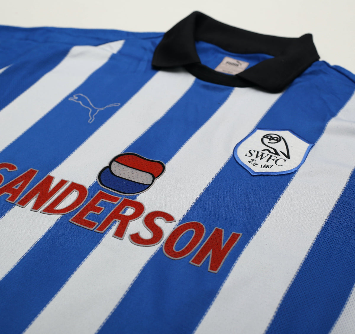 1999/00 CARBONE #8 Sheffield Wednesday Vintage PUMA Home Football Shirt (L)